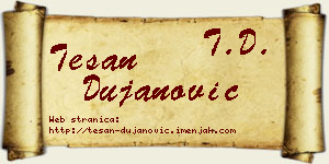 Tešan Dujanović vizit kartica